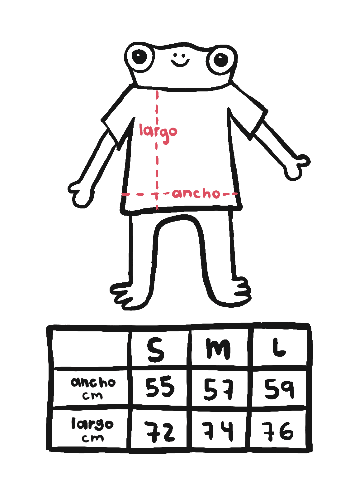 Guía de tallaje camisetas Silustrar
