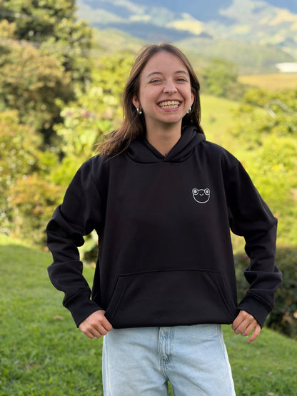 Hoodie negro - nada que hacer hay que volver a nacer