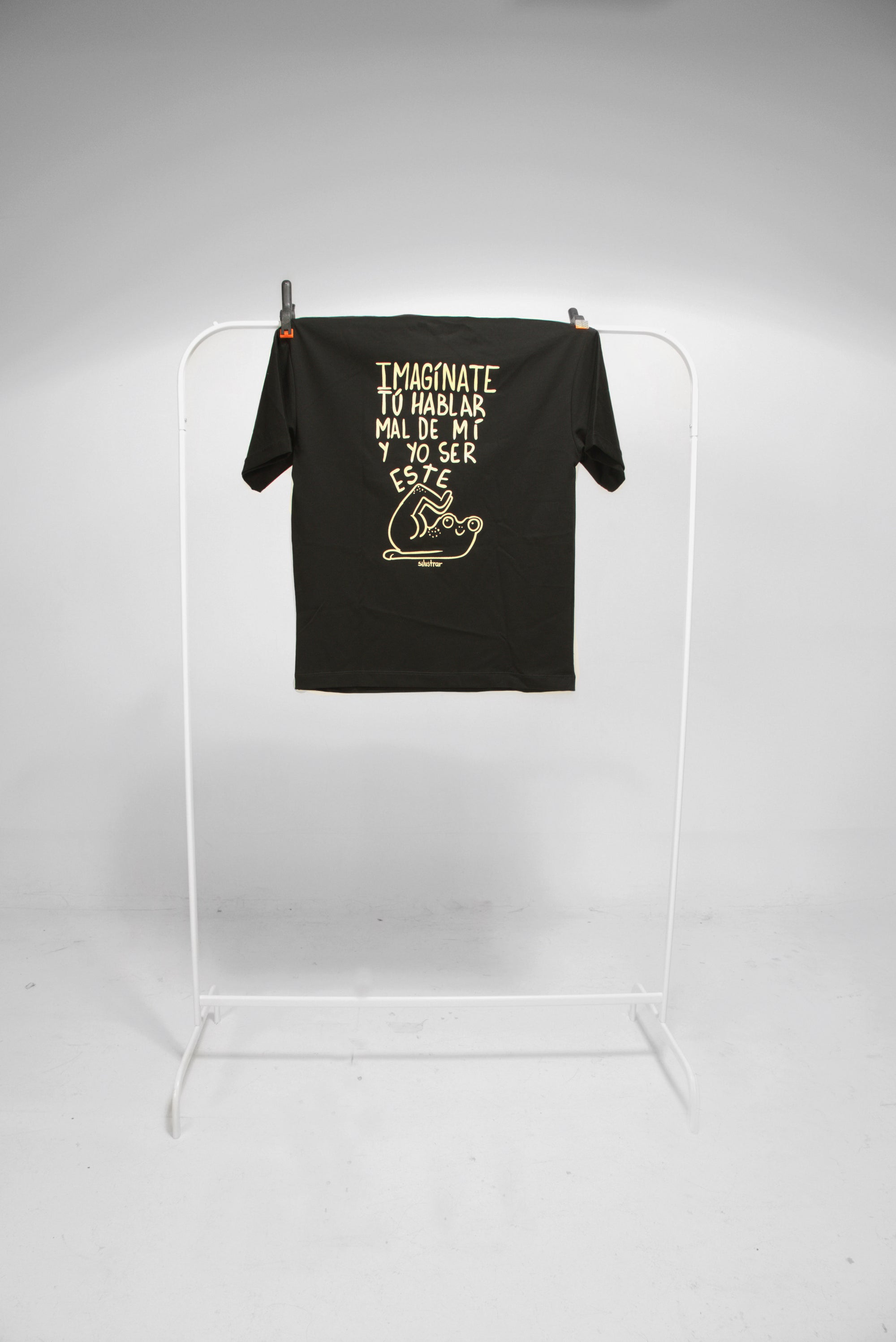 Camiseta Oversized Negra imagínate tú hablar mal de mi por detrás